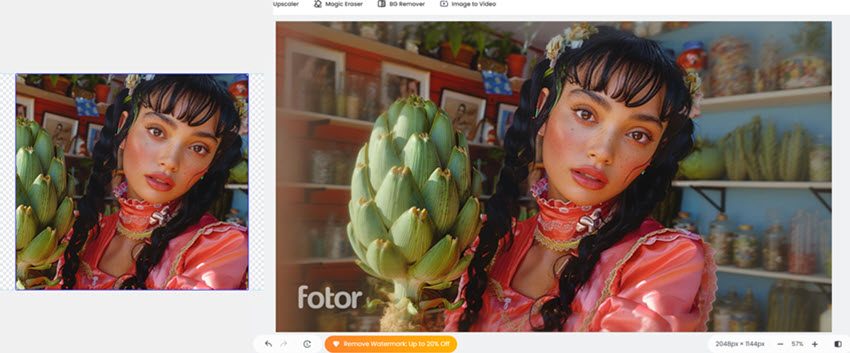 Interface of Fotor AI Image Expander