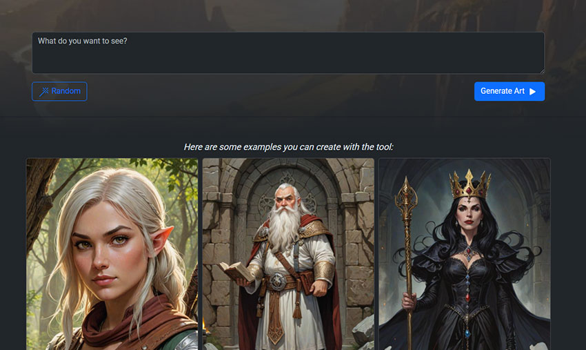 AiSudo DnD AI Art Generator Example