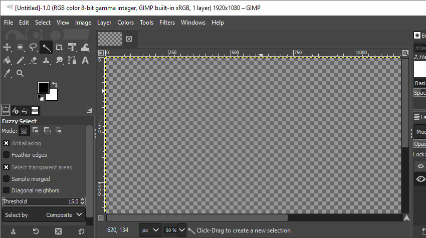 Create transparent background in GIMP