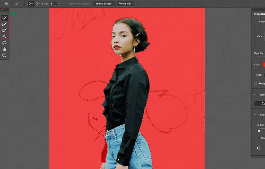 Remove background manually in Affinity Photo using Erase Brush