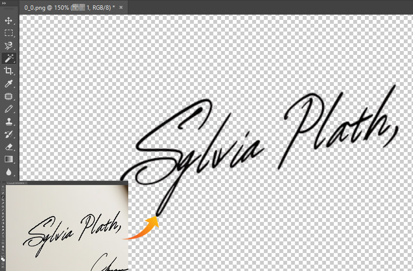 Remove Signature Background with Photoshop