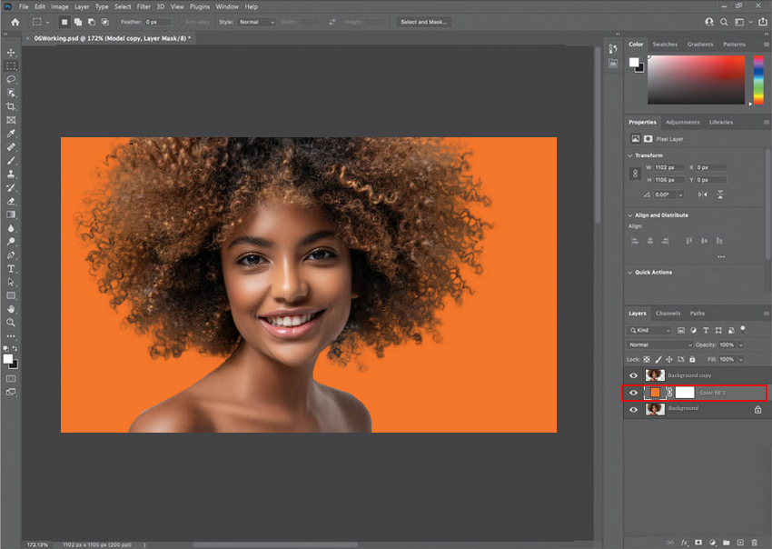 Change background color in Photoshop