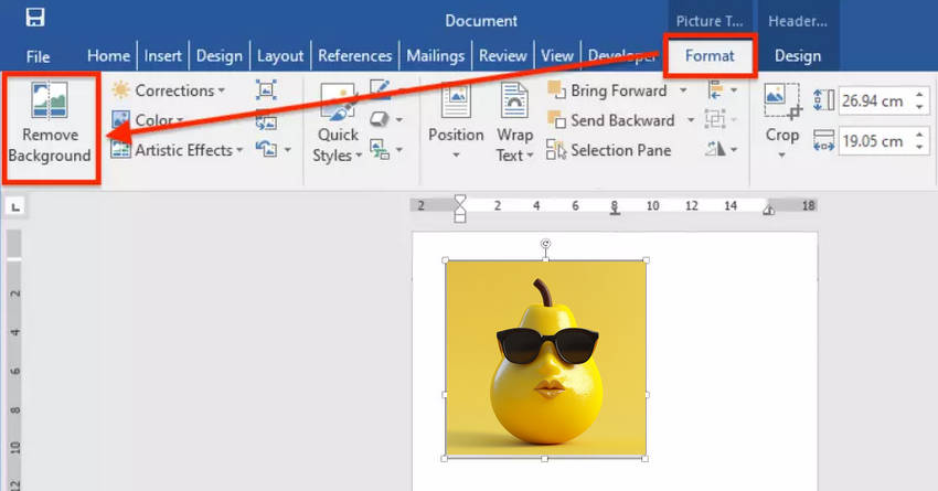 Remove Background in Word 2010–2016