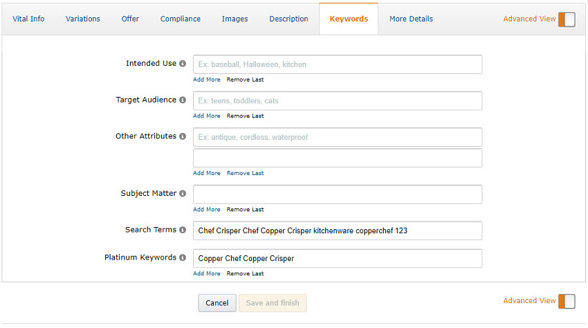 Amazon search SEO optimization -keywords 