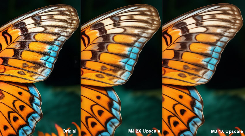 Midjourney upscale 4x images