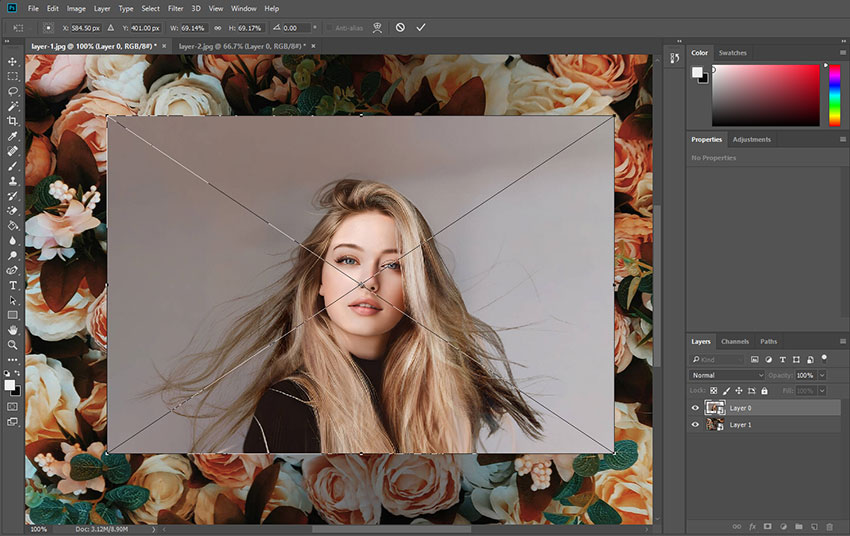 How to Blend Two Images with Photoshop - Resize