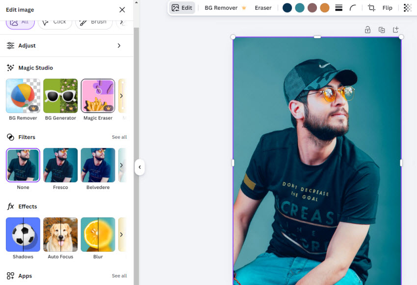 Canva AI photo editing tools