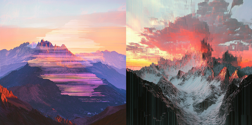  Digital Art Ideas - Glitch Art Landscapes