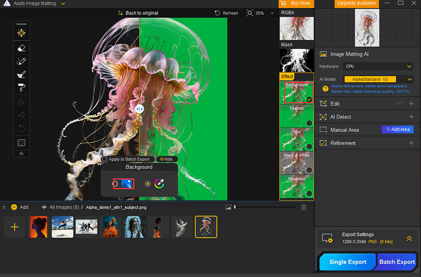 Aiarty Image Matting Change Background